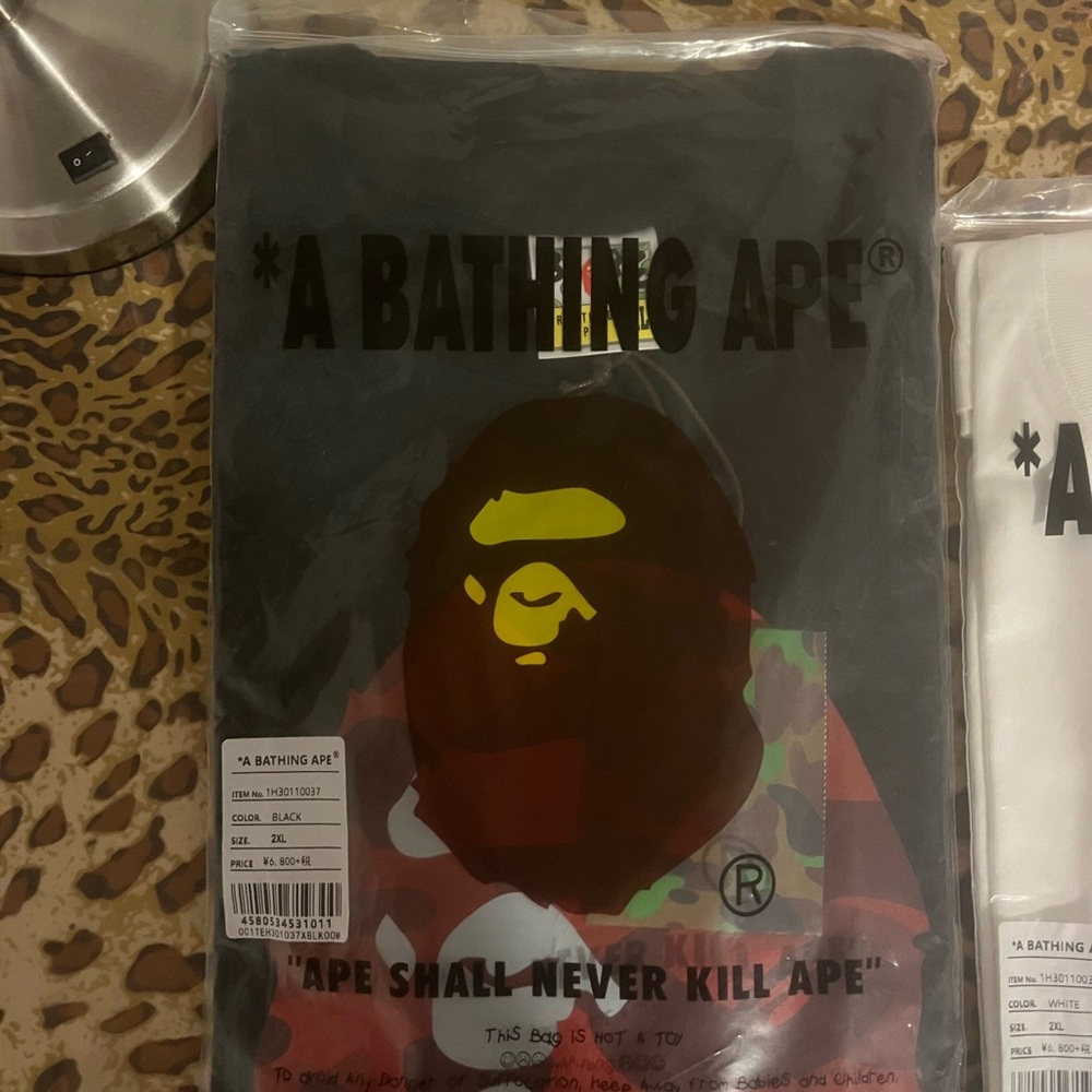 Bape Black and Red Short Sleeve Tee